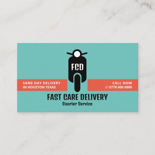 Courier Mopedロゴ、宅配便 名刺 (正面)