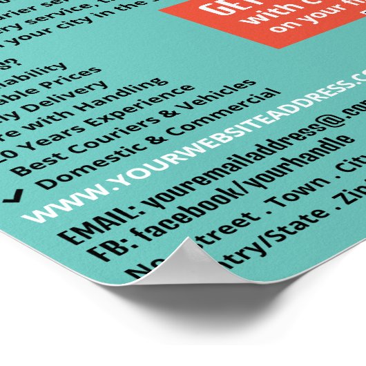 Courier Moped Logo、Courier Service 広告's ポスター (角)