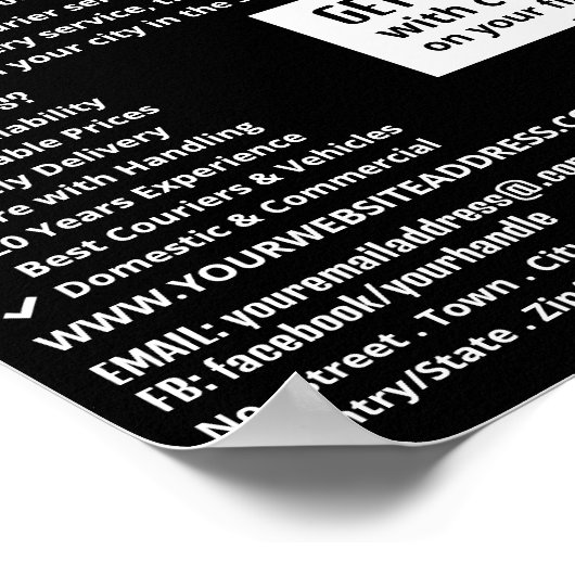 Courier Moped Logo、Courier Service 広告's ポスター (角)