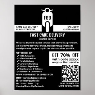 Courier Moped Logo、Courier Service 広告's ポスター