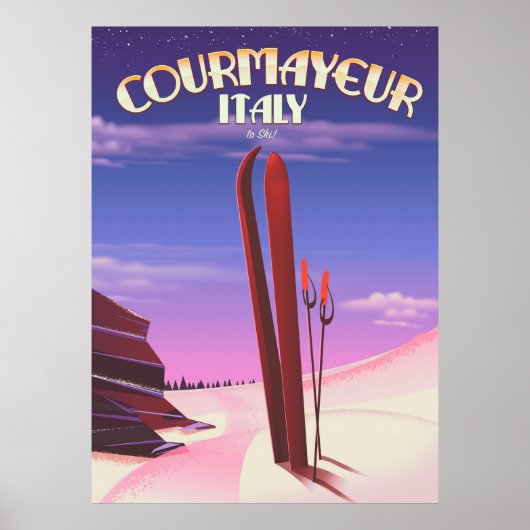 Courmayeurイタリアスキーポスター ポスター (正面)