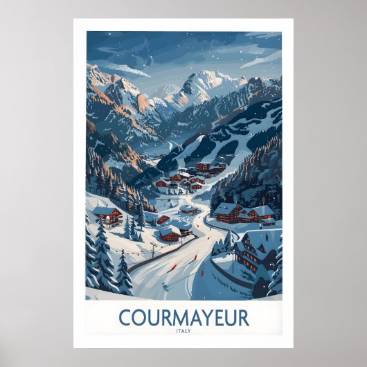 Courmayeur Ski Print - Italy 1 ポスター (正面)