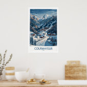 Courmayeur Ski Print - Italy 1 ポスター (キッチン)