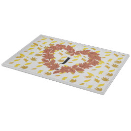 Couronne d'automne sur son lit de feuilles カッティングボード