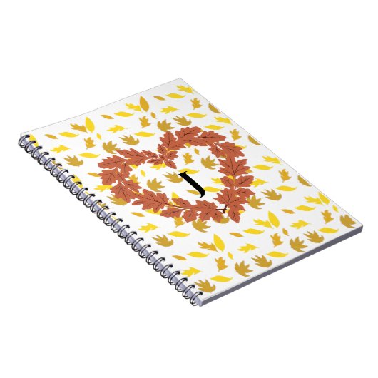 couronne d'automne sur son lit de feuilles ノートブック (右側)