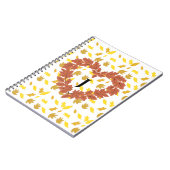 couronne d'automne sur son lit de feuilles ノートブック (左側)