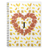 couronne d'automne sur son lit de feuilles ノートブック (正面)