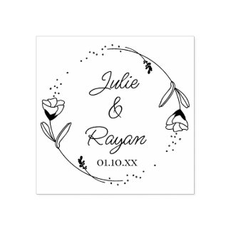 Couronne florale botanique, Prénoms ラバースタンプ