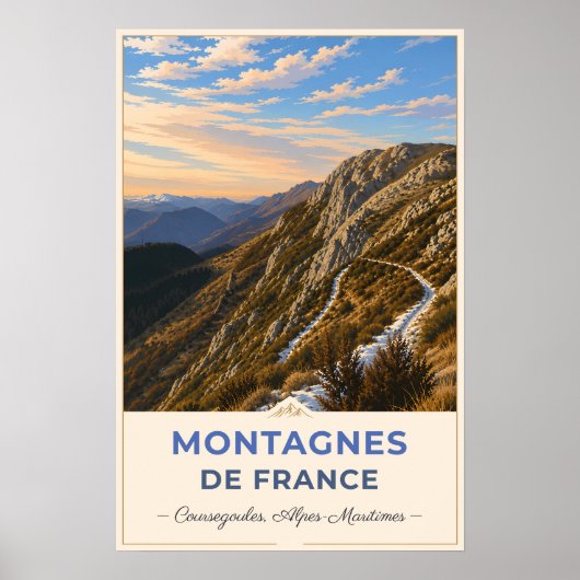 Coursegoules, France – Mountain Peaks ポスター (正面)