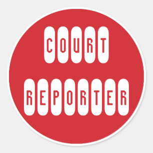 Court 誇りを持った Reporter赤い白いステッカー ラウンドシール
