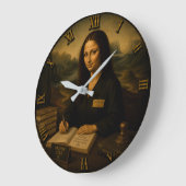 Court Clerk Funny Mona Lisa ラージ壁時計 (傾斜)