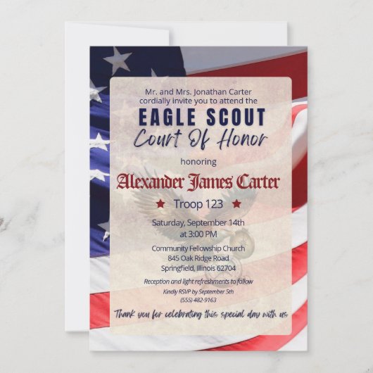 Court of Honor Ceremony Invitation 招待状 (正面)