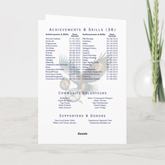 Court of Honor Program プログラム (裏面)