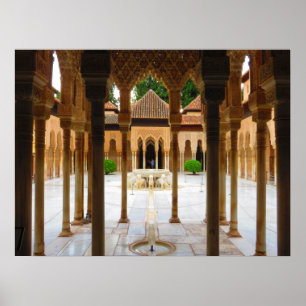 Court of the Lions, Alhambra,スペイン – ポスター