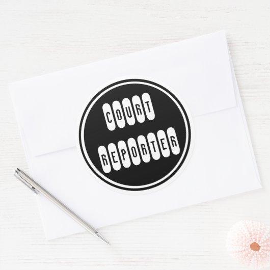 Court Reporter誇りを持った白黒ウィンドウのシール ラウンドシール (封筒)