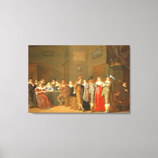 Courting Scene, 1644 (キャンバス上の油) キャンバスプリント (正面)