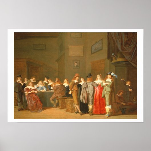Courting Scene, 1644 (キャンバス上の油) ポスター (正面)