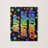 「COURTNEY」名、おもしろい「ハッピーバースデー」 ジグソーパズル (縦)