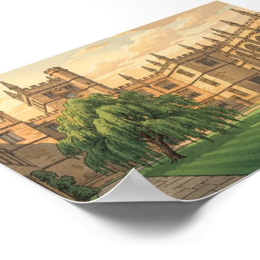 Courtyard at Oxford University ポスター (角)