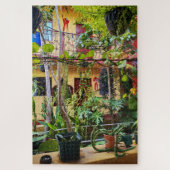 Courtyard Interior with Hanging Plants ジグソーパズル (縦)