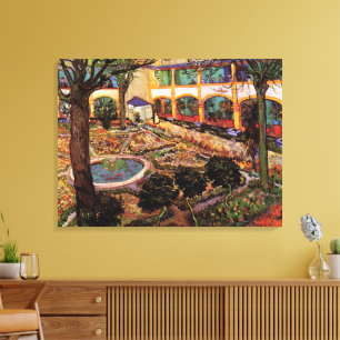 Courtyard of Hospital at Arles by Vincent van ゴッホ キャンバスプリント