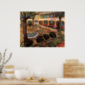 Courtyard of Hospital at Arles by Vincent van ゴッホ ポスター (キッチン)