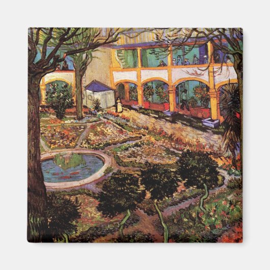 Courtyard of Hospital at Arles by Vincent van ゴッホ マグネット (正面)