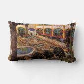 Courtyard of Hospital at Arles by Vincent van ゴッホ ランバークッション (裏面)