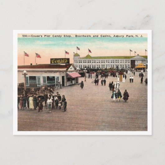 Couse's Pier, Candy Shop, Asbury Park NJ ポストカード (正面)