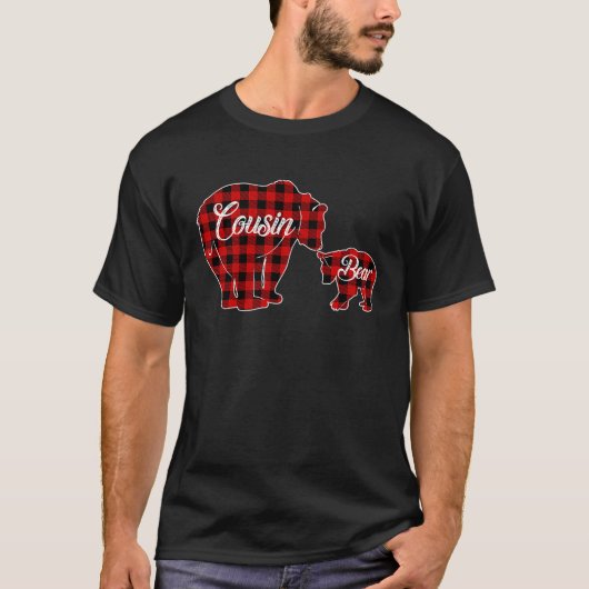 Cousin Bear  Buffalo Plaid Christmas T Tシャツ (正面)