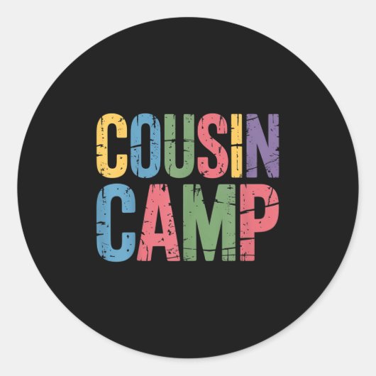 Cousin Camp Pajamas Kids Girls Toddler Matching ラウンドシール (正面)