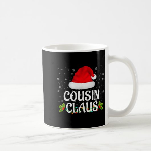 Cousin Claus Christmas Lights Santa Pajama Family コーヒーマグカップ (右)