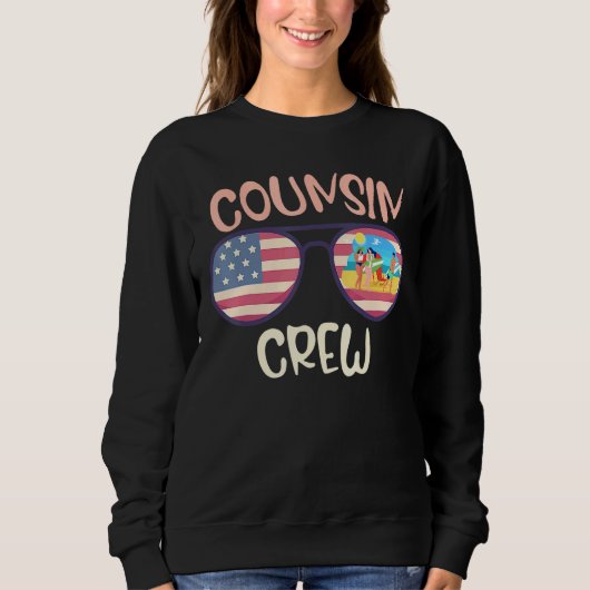 Cousin Crew 4th Of July Patriotic American Family  スウェットシャツ (正面)