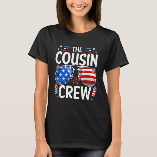 Cousin Crew 4th of July Patriotic American Family  Tシャツ (正面)