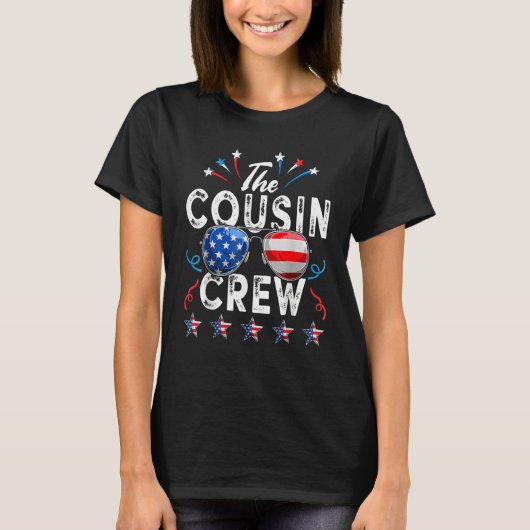 Cousin Crew 4th of July Patriotic American Family  Tシャツ (正面)