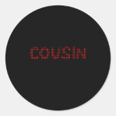 Cousin Crew Buffalo Plaid Pattern Christmas T Shir ラウンドシール (正面)