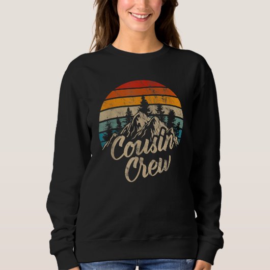 Cousin Crew Camping Outdoor Sunset Summer Camp スウェットシャツ (正面)