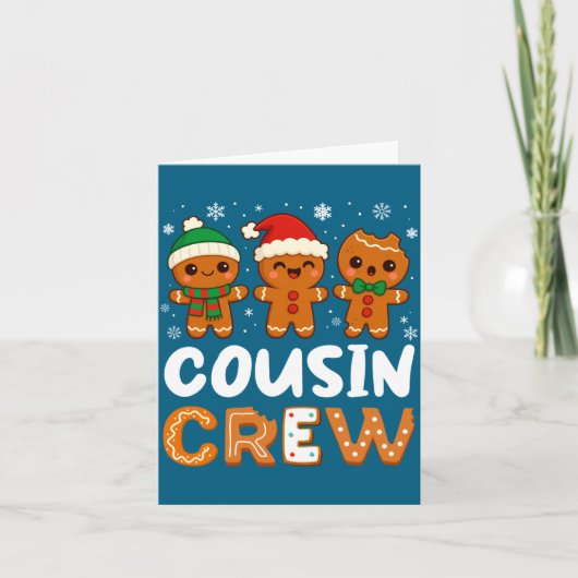 Cousin Crew Christmas 2025 Cookie Kids Boy Girl Fa カード (正面)