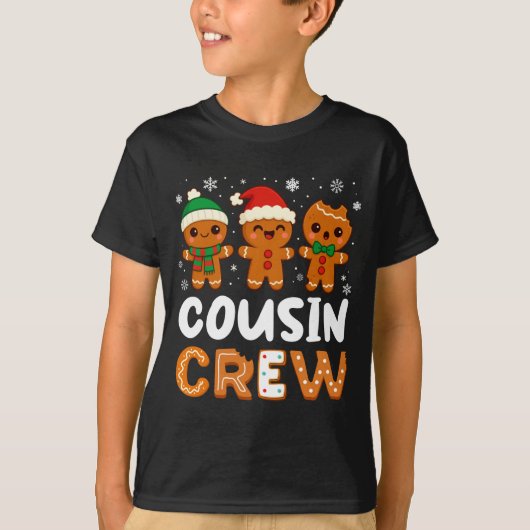 Cousin Crew Christmas 2025 Cookie Kids Boy Girl Fa Tシャツ (正面)
