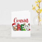 Cousin Crew Christmas Family Pajama Front And Back カード (黄色い花)