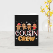 Cousin Crew Christmas Pajama Xmas Funny Gingerbrea カード (黄色い花)