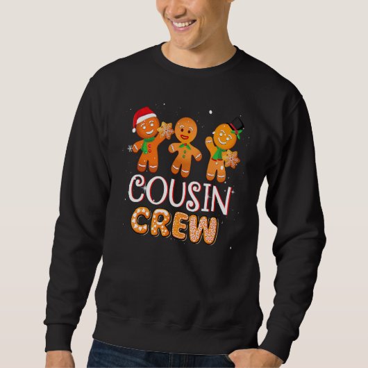 Cousin Crew Christmas PJs  Gingerbread Man 1 スウェットシャツ (正面)