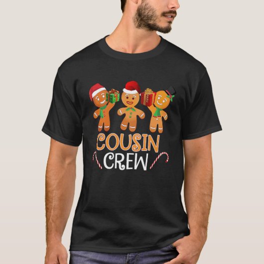 Cousin Crew Christmas PJs Gingerbread Man Tシャツ (正面)