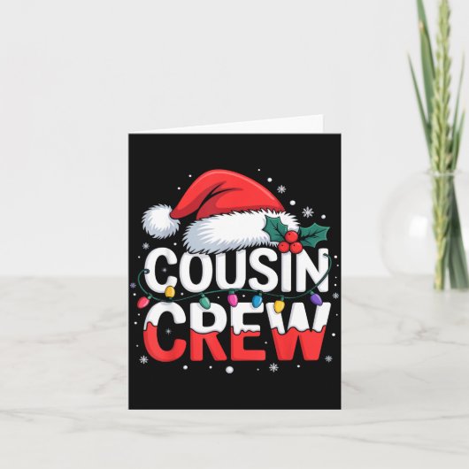 Cousin Crew Christmas Reindeer Antlers Hat Lights  カード (正面)