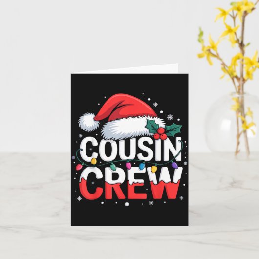 Cousin Crew Christmas Reindeer Antlers Hat Lights  カード (黄色い花)