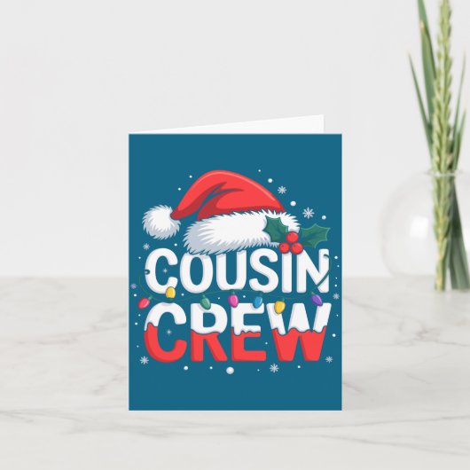 Cousin Crew Christmas Reindeer Antlers Hat Lights  カード (正面)