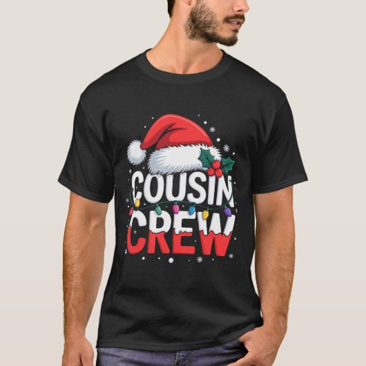 Cousin Crew Christmas Reindeer Antlers Hat Lights  Tシャツ (正面)