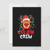 Cousin Crew Christmas Santa Hat Reindeer Matching  招待状 (正面)