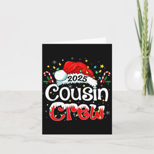 Cousin Crew Christmas Xmas Lights Family Matching  カード (正面)