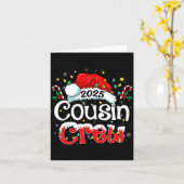 Cousin Crew Christmas Xmas Lights Family Matching  カード (黄色い花)